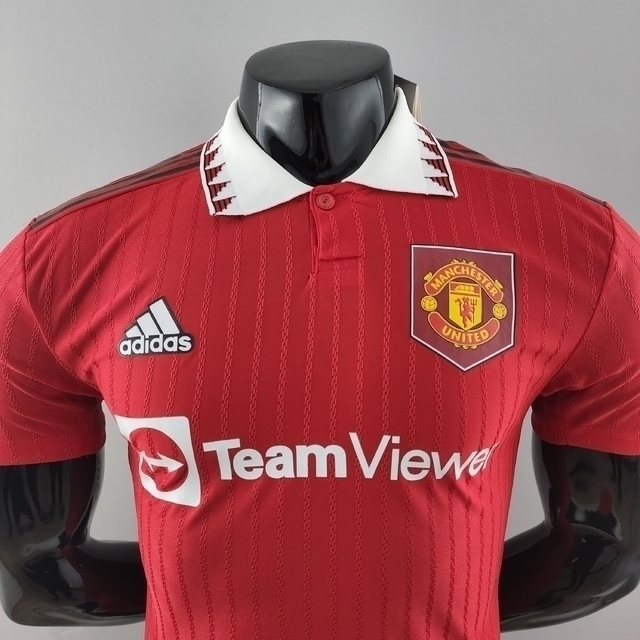 Camisa Pre Game Manchester United 2022 2023 Modelo Player Branca