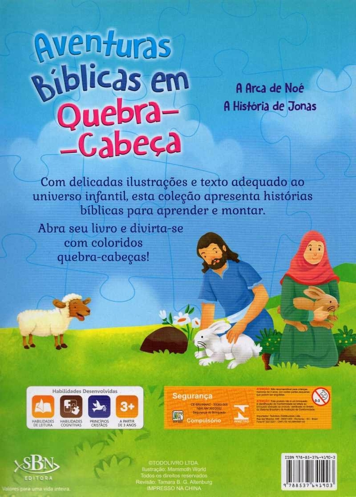 Livro Infantil A Arca De Noé Quebra-Cabeça - Distribuidora Ebenezer