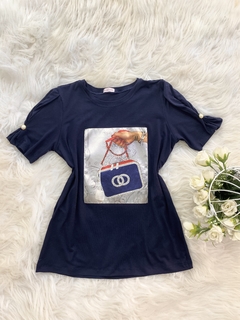 T-shirt de Luxo - Manga c/ Botão