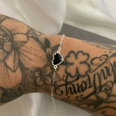 Pulseira Coração Preto Prata 925 na internet