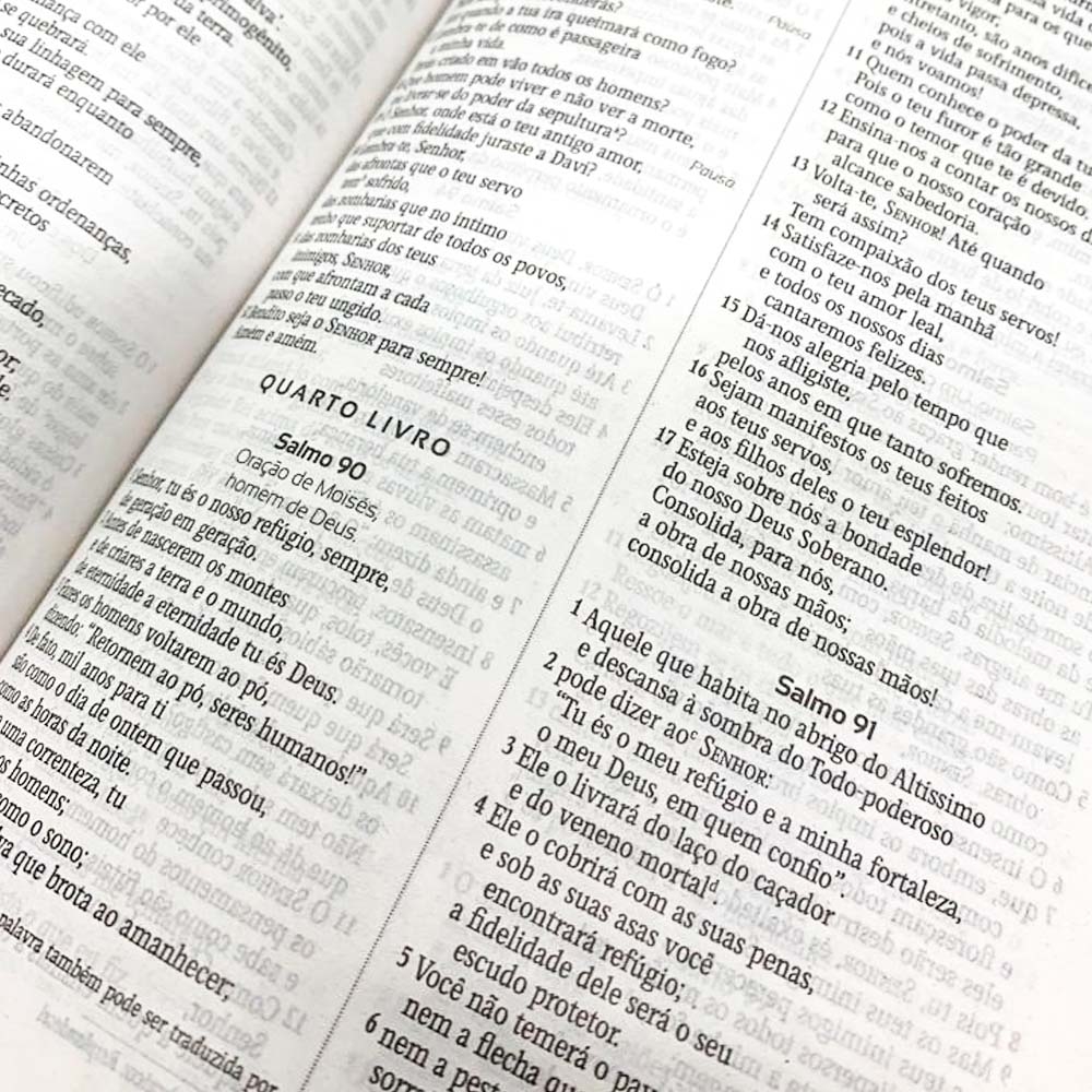 Quadro da Bíblia: Salmo 91 Letra Grande Numeral Dourado