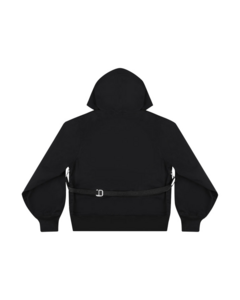 JAQUETA HOODIE PRETA ALÇA TRANSVERSAL - comprar online