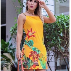 Vestidos Florais na malha crepe de linho Moda Verão Vestidinhos basic