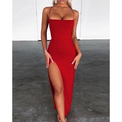 NOVO vestido colado LONGO SUPLEX com fenda costas nuas tran adas eleg