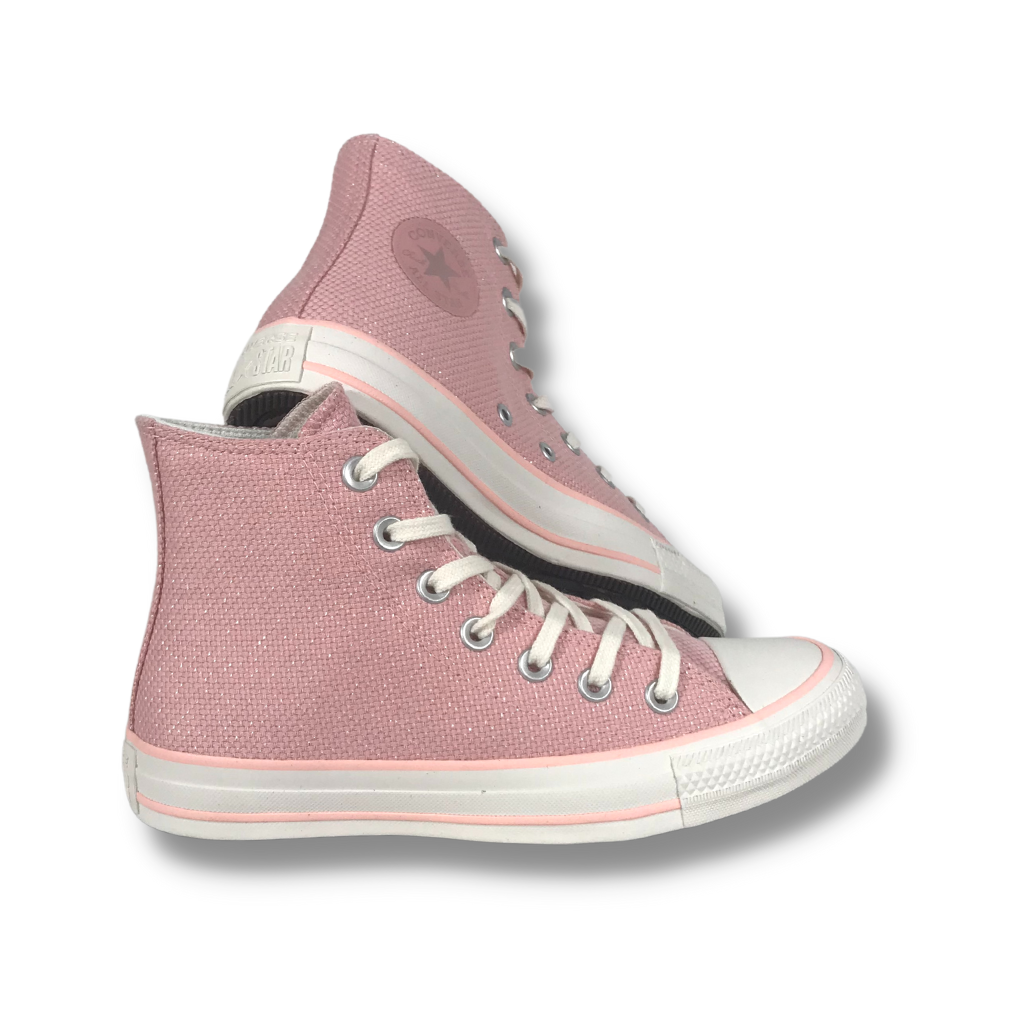 Tênis Converse Chuck Taylor All Star Hi Matte Craft Rosa Escuro Prata Puro