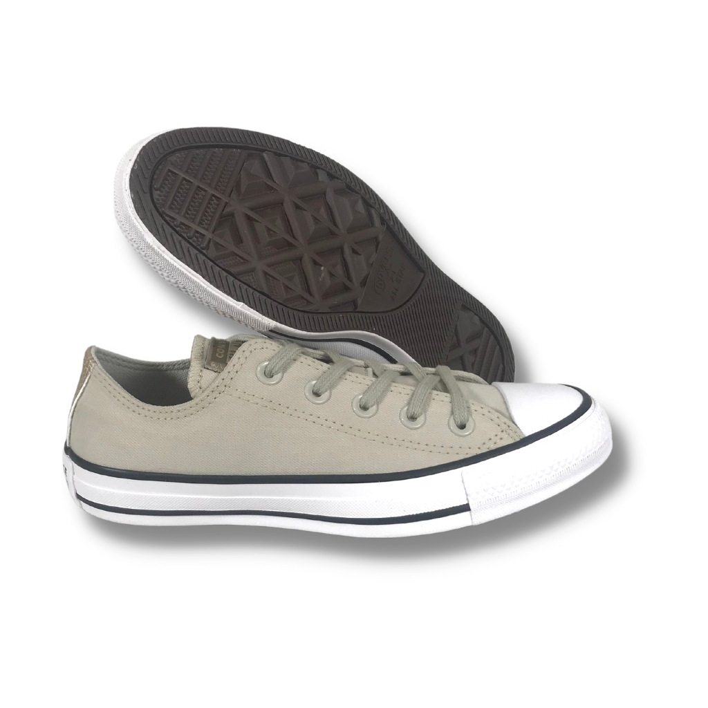 Tênis Converse Chuck Taylor All Star Hi Authentic Glam Bege Claro Ouro  Claro CT17290001