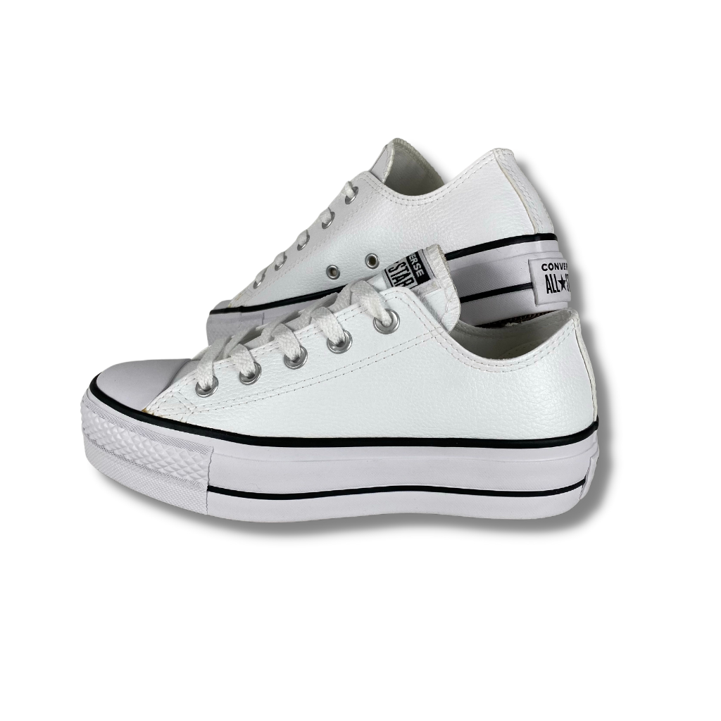 TÊNIS CHUCK TAYLOR PLATFORM LIFT COURO ALL STAR - PRETO E BRANCO - A Sua  Loja de Artigos Esportivos