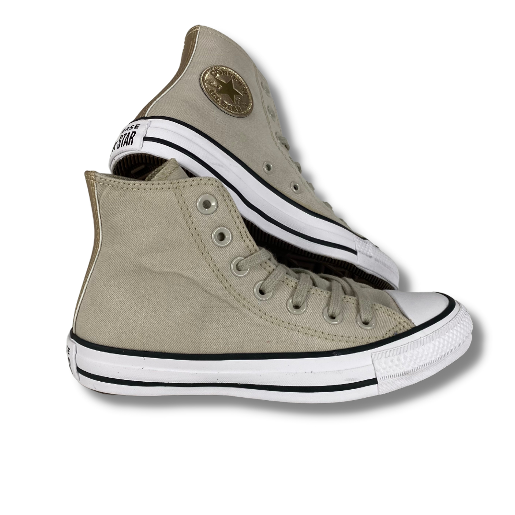 Tênis Converse Chuck Taylor All Star Hi Authentic Glam Bege Claro