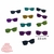 Óculos de sol de EVA com Glitter - 2,5 cm - 12 unidades - cores sortidas