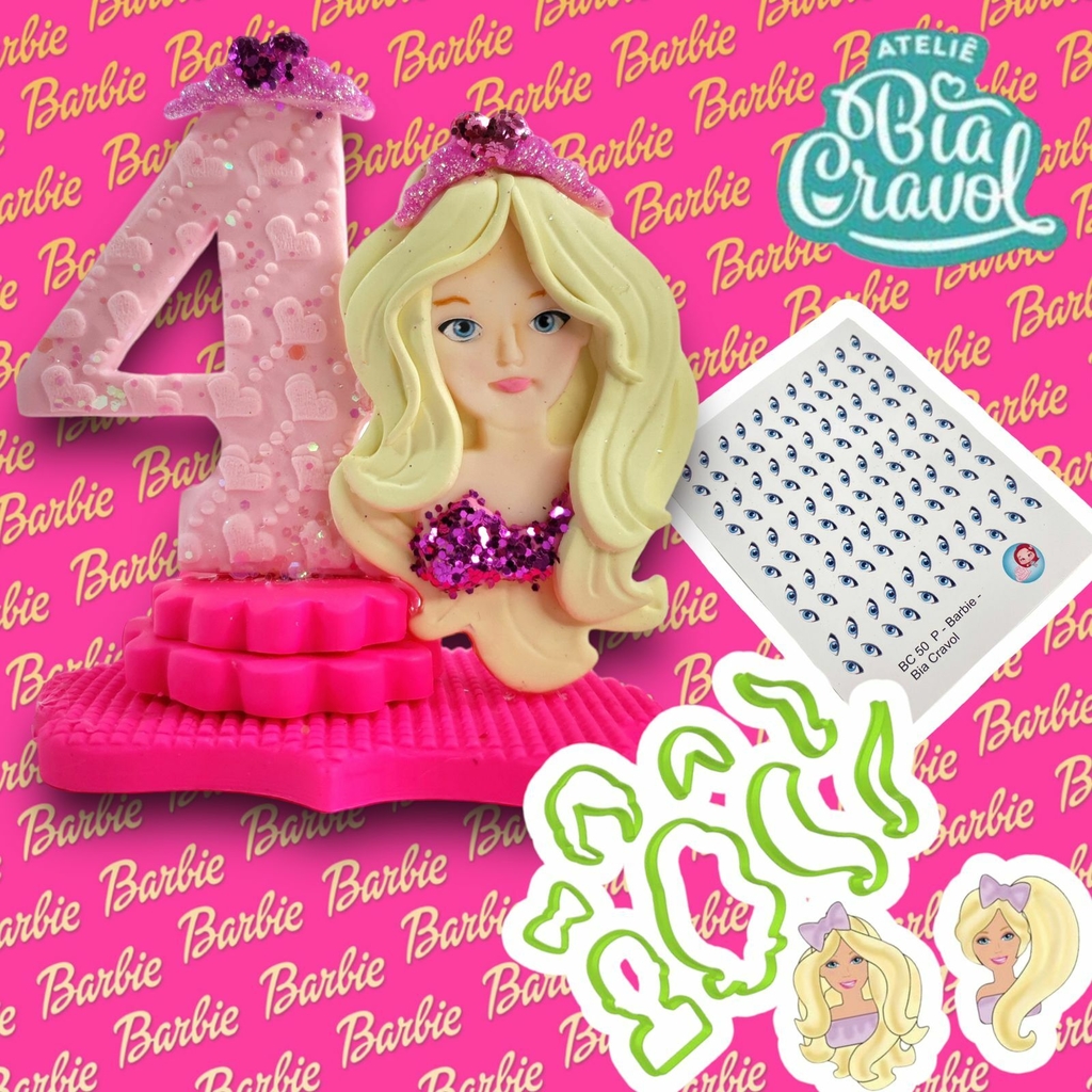 Cortador de Biscuit da Barbie 7 cm Cole o Bia Cravol Ateli B