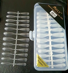 tips press on Mely, coffin trasparente 240pcs - Valkiria Insumos Nails