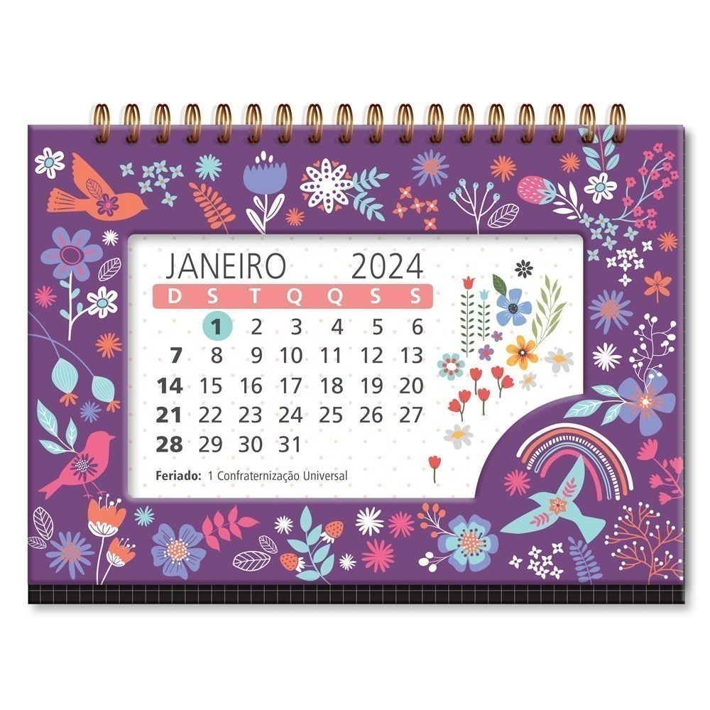 Gabarito Calendário 2022 Vertical Colorido 2 x 6 - Imagem Legal