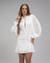 VESTIDO CURTO CARMIM PLISADO BORDADO - BRANCO - comprar online