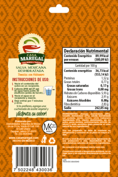 Salsa Deshidratada: Tomate y Habanero (Caja 12 piezas) - comprar en línea