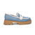 SAPATO LOAFER TRATORADO JEANS STONADO BRUCE E COURO VENETO OFF WHITE