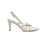 SCARPIN SLINGBACK SALTO MÉDIO FIVELAS COURO VERNIZ SHOW OFF WHITE