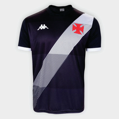 Camisa Vasco da Gama Supporter Diagonal Kappa Masculina - Preto