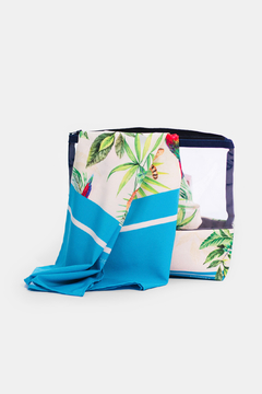 NECESSAIRE DE PRAIA FEMININA COM PLÁSTICO ESTAMPA TROPICAL na internet