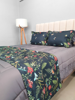 KIT CAMA 2 FRONHAS E 1 PESEIRA - TROPICAL BLACK - loja online