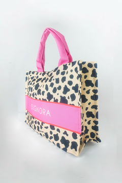 BOLSA FEMININA DE PRAIA COM ESTAMPA ANIMAL PRINT TECIDO IMPERMEAVEL - comprar online