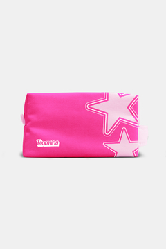 NECESSAIRE FEMININA MODENA COR PINK ESTAMPA ESTRELAS