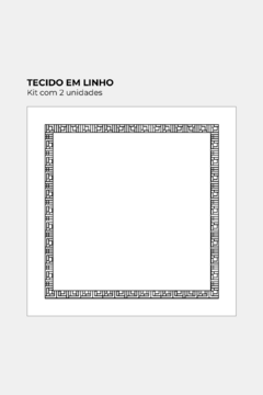 KIT GUARDANAPO TECIDO DE LINHO ESTAMPA PRETO E BRANCO - 2 LUGARES na internet