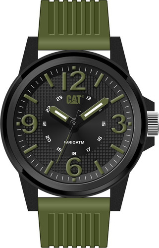 Malla Reloj Cat Groovy Lf Verde Militar Hebilla Color Silver