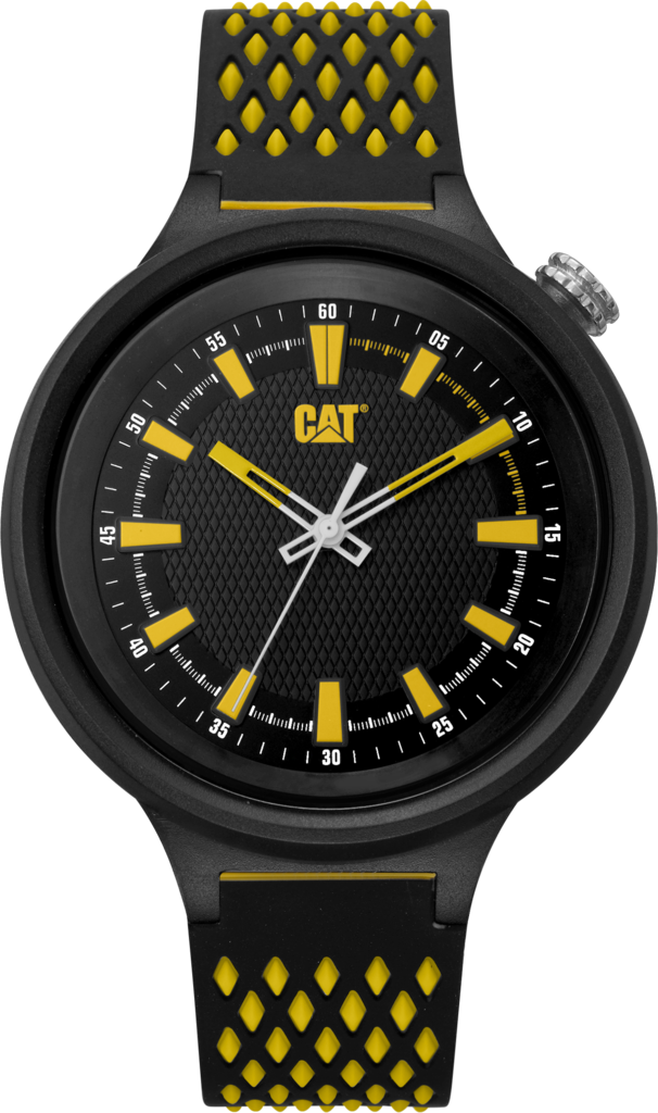 Malla Reloj Cat Diamond Mesh Caucho Negro con Gris Negro