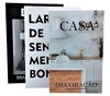 Kit 3 Caixa Livro Decorativo Porta Objetos Design Branco e Preto