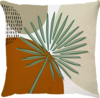 Capa de Almofada Suede Palma Verde e Terracota
