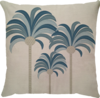 Capa de Almofada em Linho Trio de Coqueiros Azul