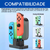 Carregador Joy-con Base Suporte Nintendo Switch Dock Com Led