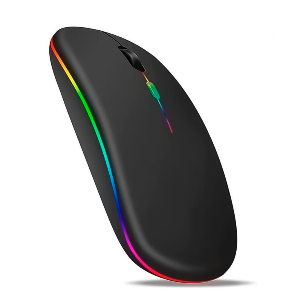 Mouse Sem Fio Recarregável RGB MS-02 A Gold LED USB