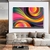 Quadro Abstrato Ondas Circulares Cores Vibrantes - comprar online