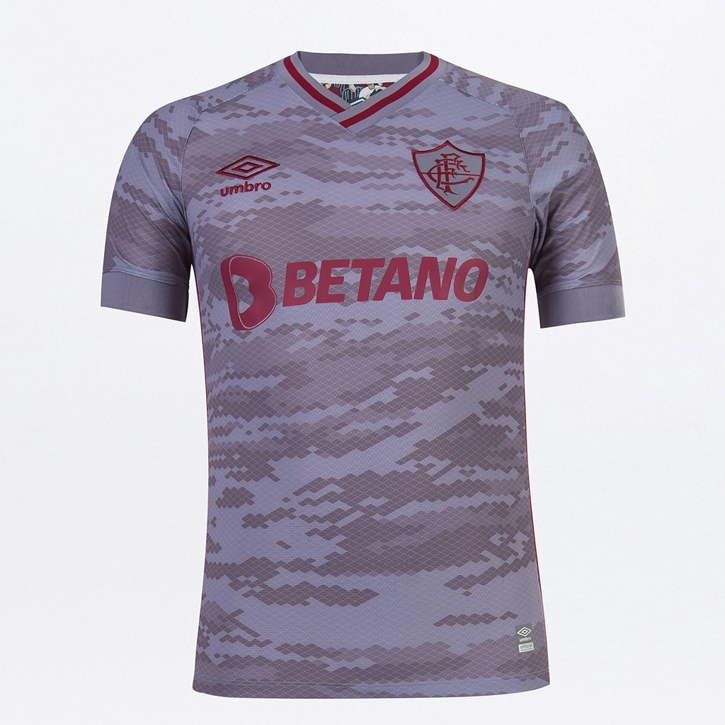 Camisa Fluminense III 21 22 Torcedor Umbro Masculina Bord Cinza