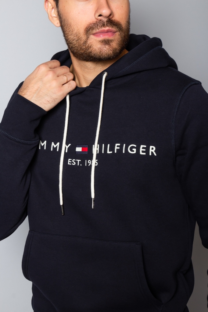 Sweat com capuz, tommy logo branco Tommy Hilfiger