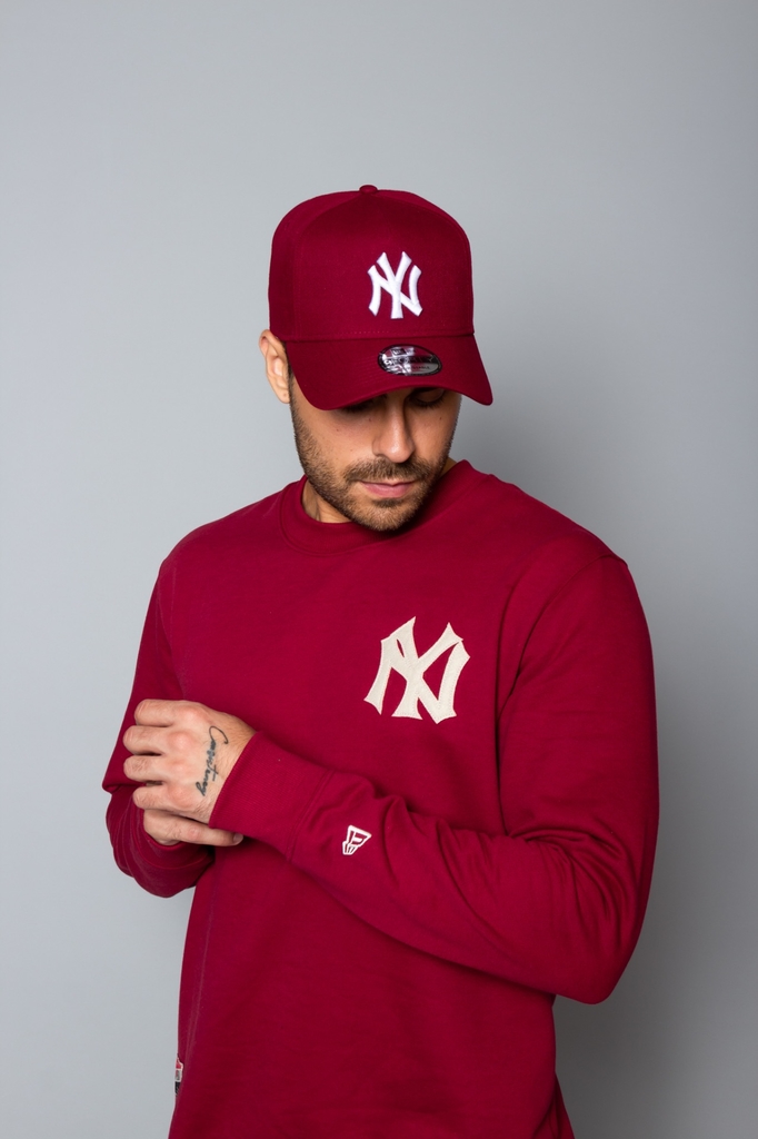 BLUSA MOLETOM NEW ERA GOLA CARECA MODERN CLASSIC NEVANCO - VERMELHO ESCURO