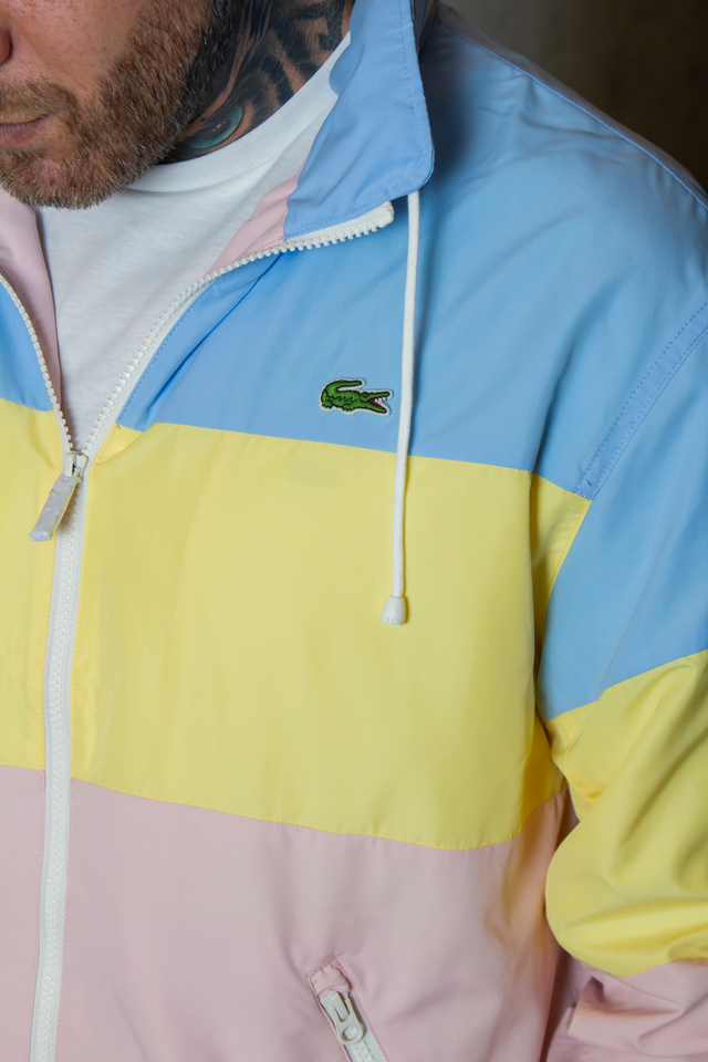JAQUETA LACOSTE CLASSIQUE AZUL CLARO AMARELO ROSE