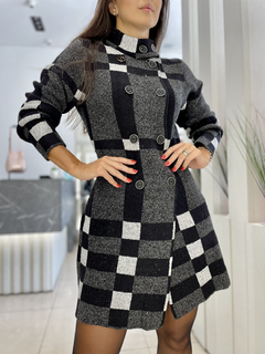Sobretudo Tricot Xadrez Comprar em Ha Tominaga