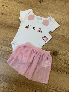 Conjunto body ratinho + saia tule (Tile baby) - comprar online