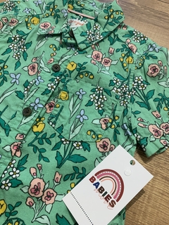 Camisa de botão verde floral rosa (Cat & Jack) na internet