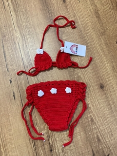 Conjunto biquini vermelho - crochê