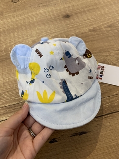 Bone branco e azul estampado dino - 9 meses na internet