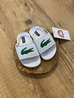 Chinelo branco com elástico insp. Lacoste