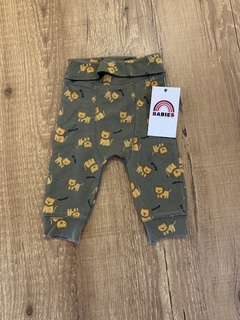 Calça verde militar - leãozinhos (Teddy Boom)