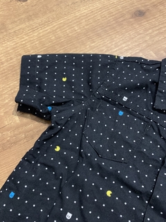 Camisa preto com poá branco - pac man (Jump club) - Babies Move Brecho