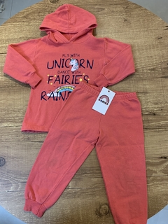 Conjunto moletom coral blusa com capuz - unicornio (AP Kids)