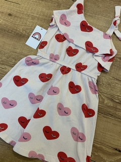 Vestido rosa com corações vermelhos (Hering) - comprar online