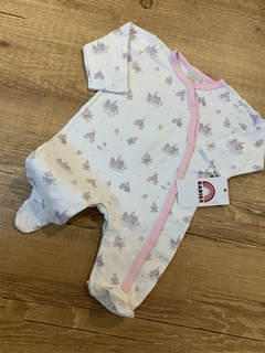 Macacão com pé kimono branco com estampa - casinha de doces (baby confort) - comprar online