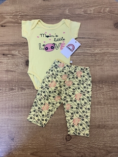 Conjunto amarelo e preto panda ´Mom´s little´(Have fun)